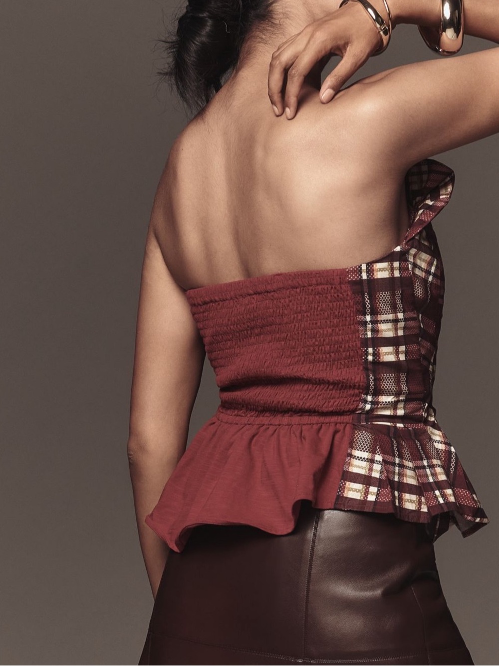 Porridge Ruffled Peplum Strapless Corset Top - Picture 3 of 4